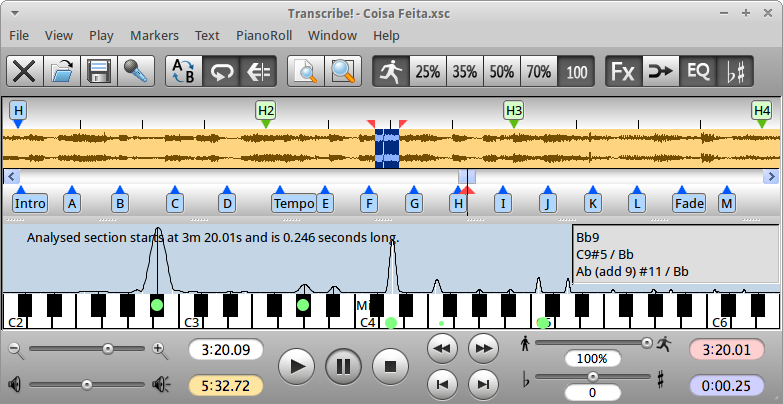 Transcribe! version 8.65 Linux screenshot